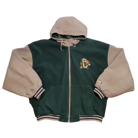 VTG Pro Player Reversible Oregon Ducks Hooded Varsity Jacket Mens XL Green *Read
